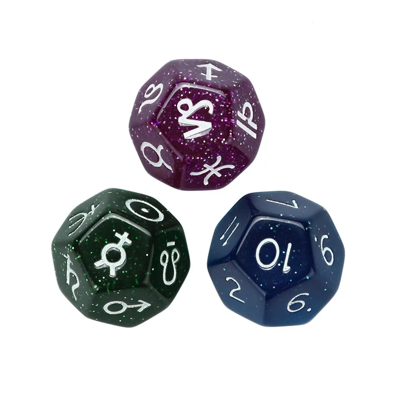Multicolor dice set 3 шт. Созвездие игра dnd Набор Игральных кубиков polyhedron D20 многогранные Акриловые Игральные Кости dobbelsteen 20 zijdig 30A20 - Цвет: Multicolor dice set