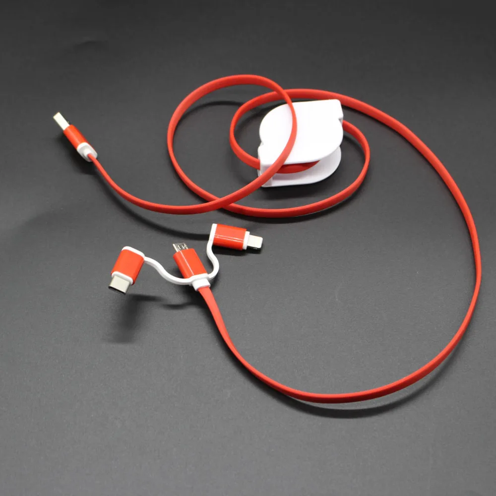 Кабель для передачи данных для мобильного телефона 2/3 в 1 зарядный USB кабель логотип реклама Кастомизация Дешевые Свадебные сувениры Свадебный подарок для друга