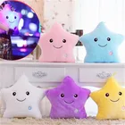 Креативные строительные игрушки, светящаяся Подушка, звезда, подушка, красочная светящаяся лампа, игрушки со светодиодной подсветкой, подарок для девочек и детей, 35 см