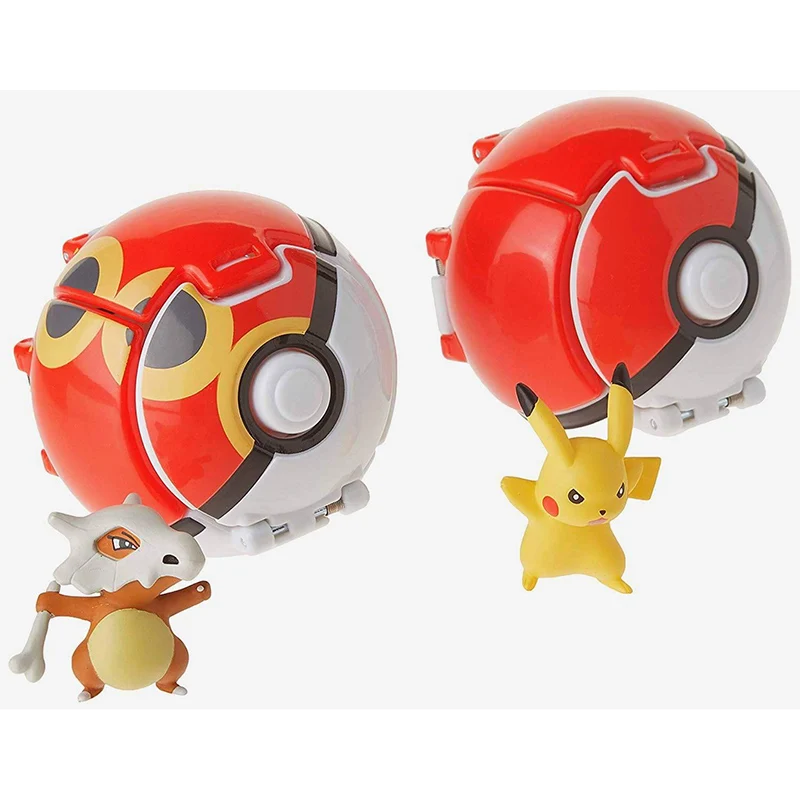 

TAKARA Tomy Pokemon Throw 'N' Pop Duel Pikachu Pokeball & Cubone Repeat Ball Figure Set toys for children