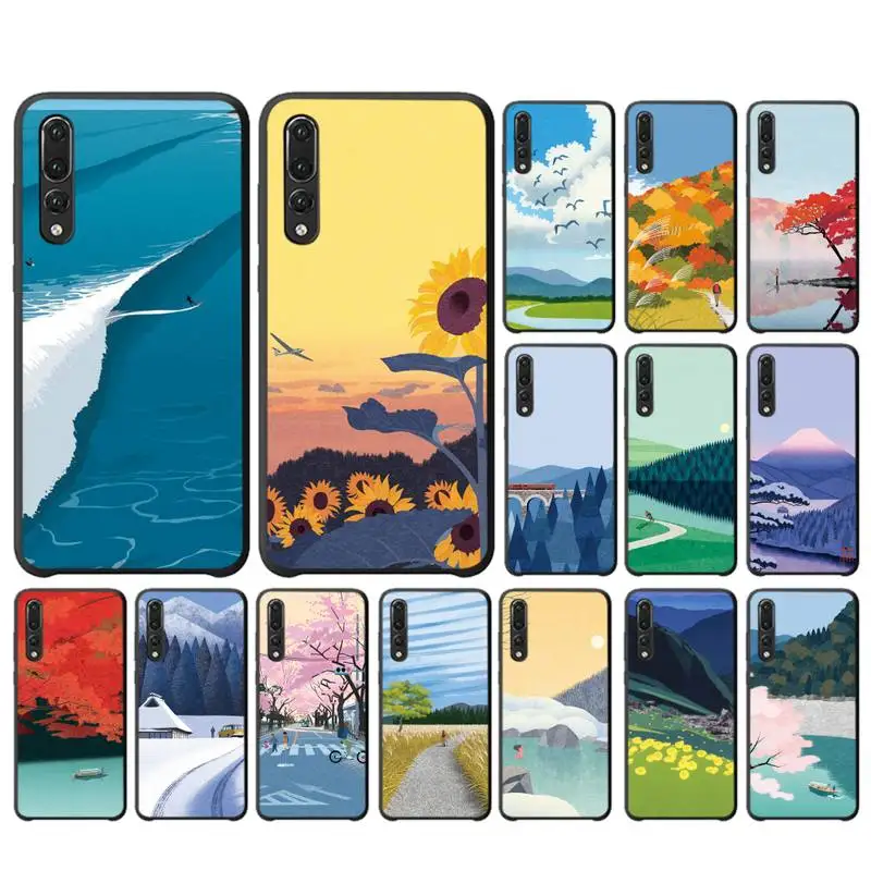 

Babaite Hand Painted Landscape Phone Case for Huawei P30 40 20 10 8 9 lite pro plus Psmart2019