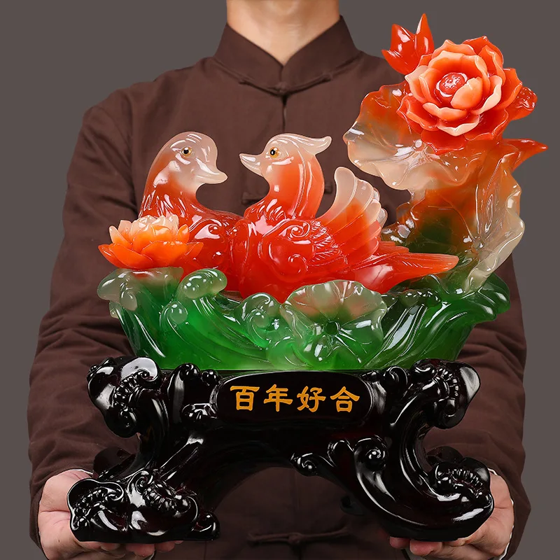 

Traditional Resin Animal Sculpture Decoration Living Room Auspicious Ornaments Marriage Room Decor Accessories Wedding Gifts
