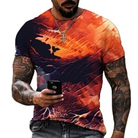fashion art color graffiti 3d printing t shirt mens casual cool and vibrant street short sleeved high quality fabric