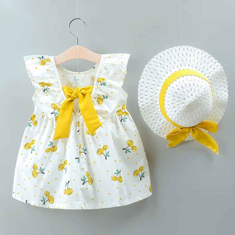 Для девочек Детское платье Лето Новый стиль с принтом в виде вишен большой