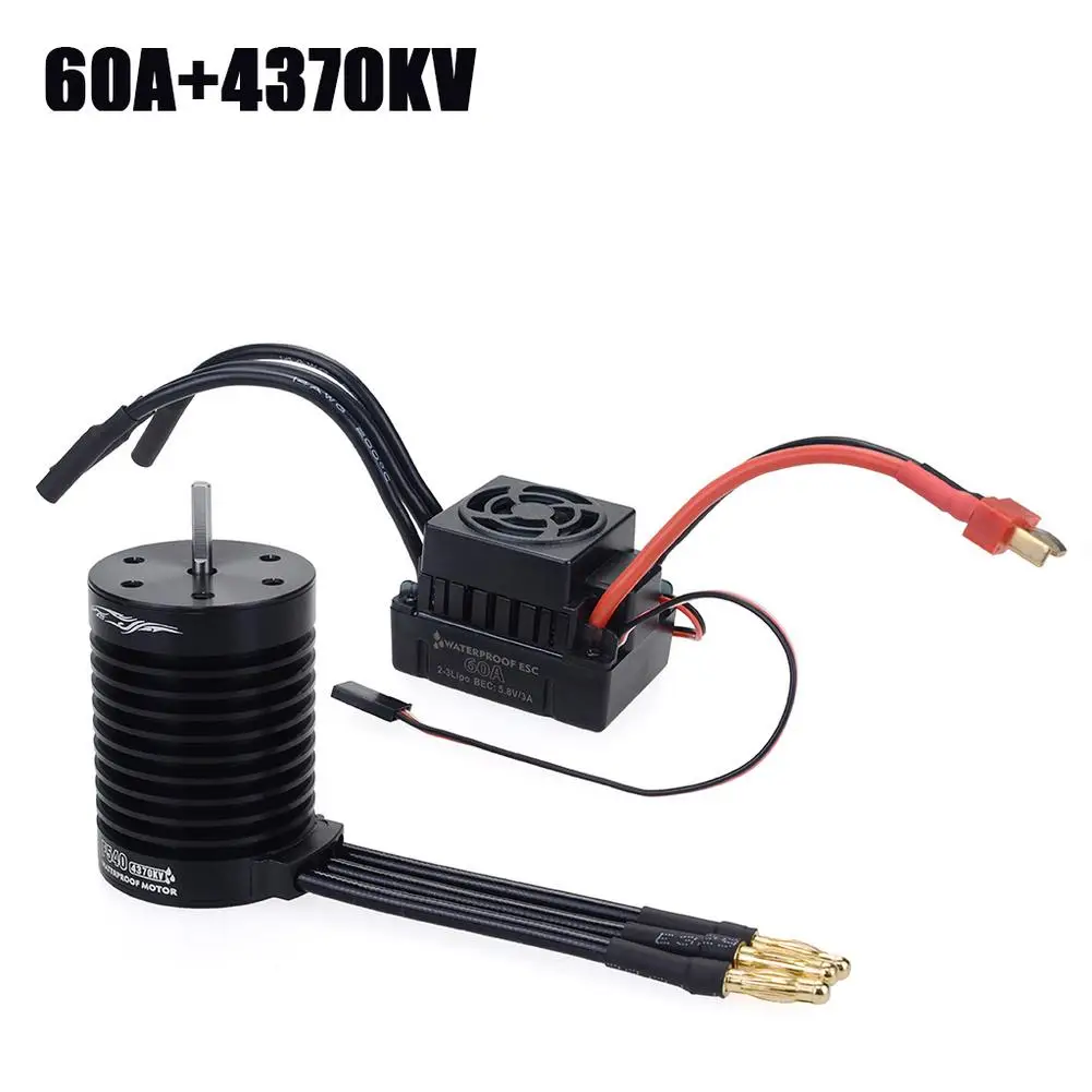 Водонепроницаемый бесщеточный двигатель F540 3300KV 4370KV w/ 60A ESC Combo set для Redcat HSP Traxxas Axial