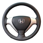 PONSY верхний слой из натуральной коровьей кожи автомобильные чехлы на руль чехол для HONDA Jazz Fit 2004-2007 CITY 2007 чехол на руль