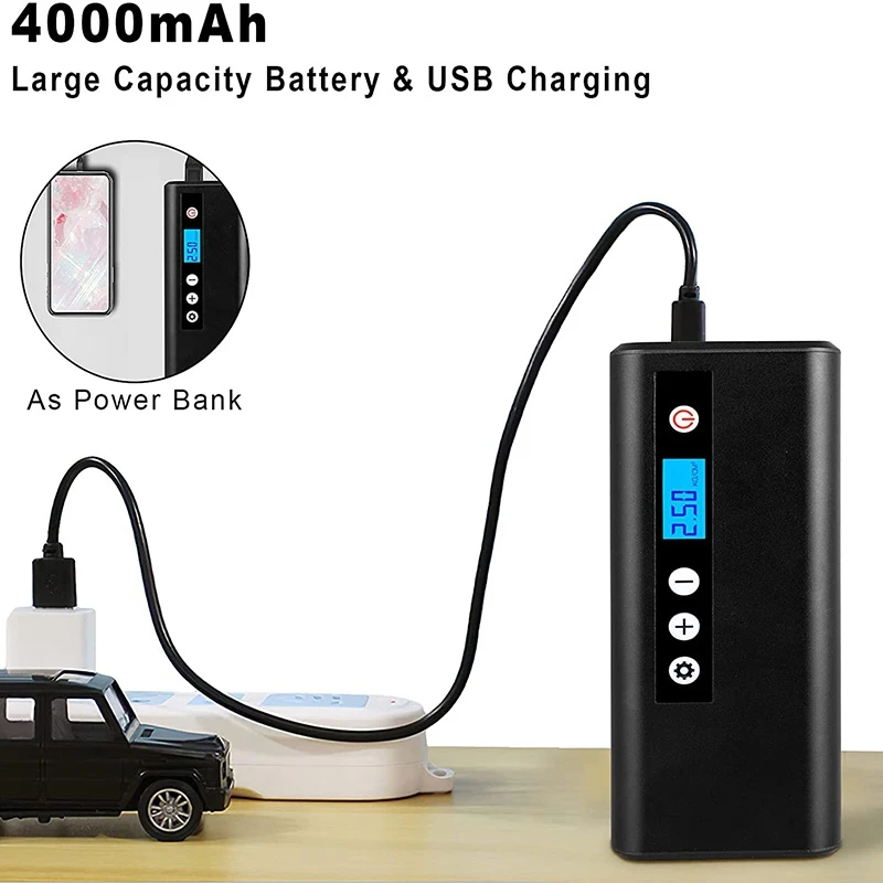 Barato Inflador De Neumáticos Portátil, Bomba Para Bicicleta Eléctrica, Minicompresor De Mano, Con Pantalla LCD