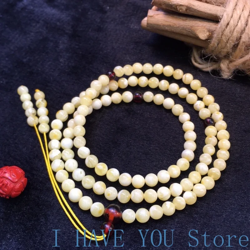 Натуральный русский белый цветок мед воск 108 Будда бусины в старинном стиле ручка