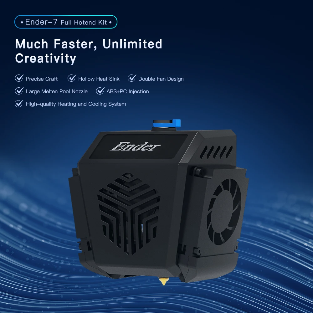 

Creality 3D Ender-7 высокоскоростной полный комплект экструдера Hotend, двойной вентилятор, точное ремесло, большой сопло для плавки для 3D-принтера