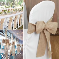 5pcs 17x275 cm burlap chair sashes wedding decoration diy chairs tie bow vintage rustic hessian knot for party banquet event