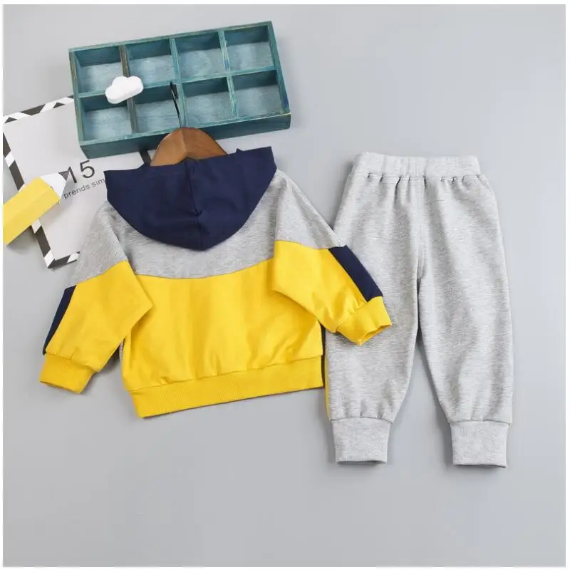 2019 Autumn New Baby Infant Sport Clothing Suits Toddler Boys Clothes Sets Hooded Coat Pants Kids Children Costume Tracksuits | Детская