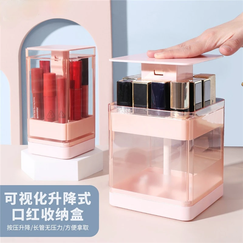 

Desktop Lipstick Storage Box Rack, Compartmentalized Large-capacity Lipstick Box, Transparent Dust-proof Cosmetic Storage Box