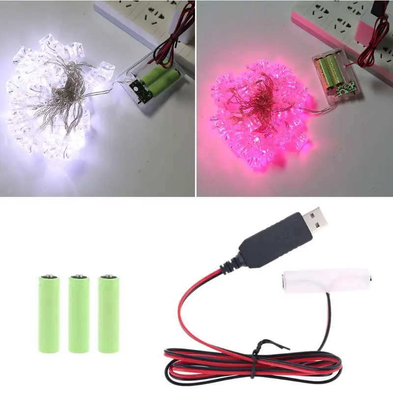 OOTDTY LR6 AA Батарея Элиминатор 2 м кабель питания USB замену в течение 1-4 батарейки типа