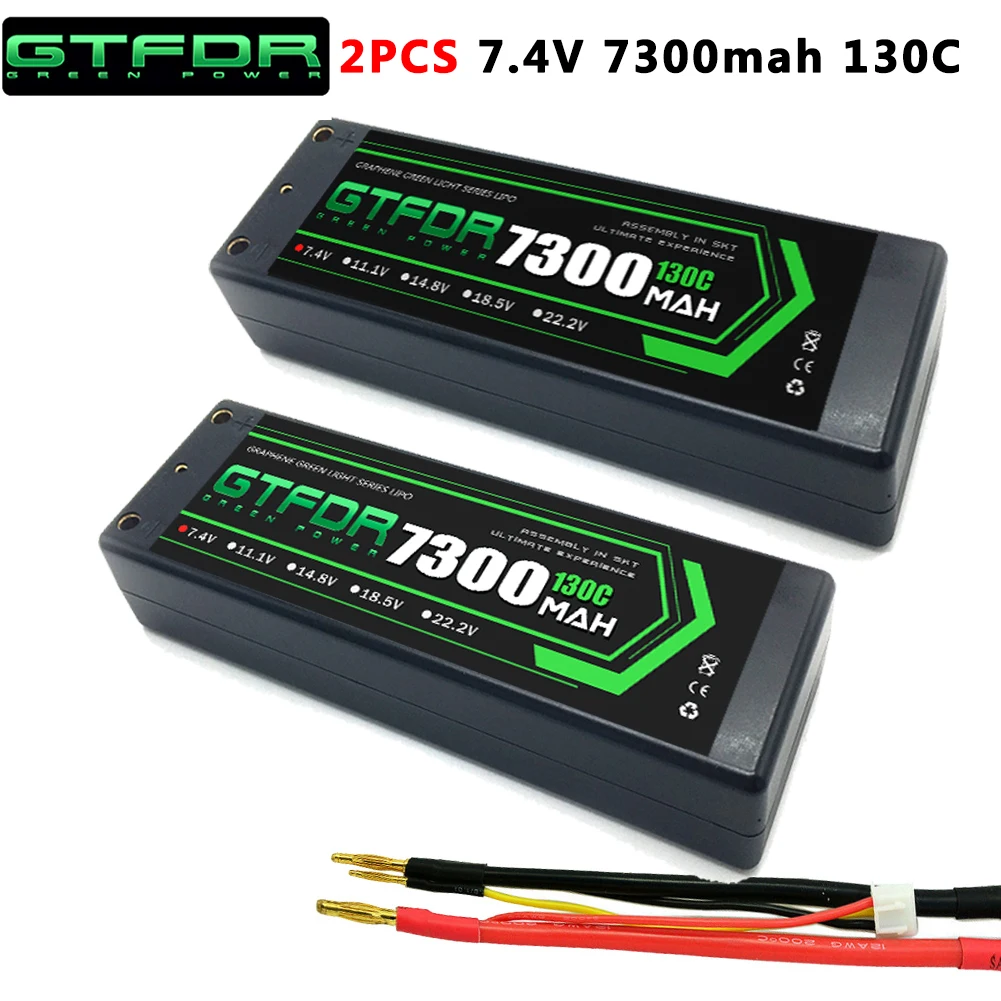 2 шт. литий полимерные аккумуляторы GTFDR 2S 7 4 В 5200 мАч 6200 6500 7300 1/10 C 110C 220C 200C 130C