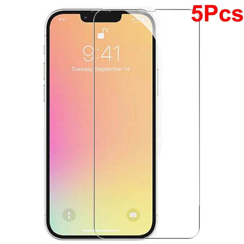

5Pcs Full Cover Screen Protector For iPhone 12 13 Pro X XS Max XR Transparent Protective Tempered Glass For iPhone 12 13 mini