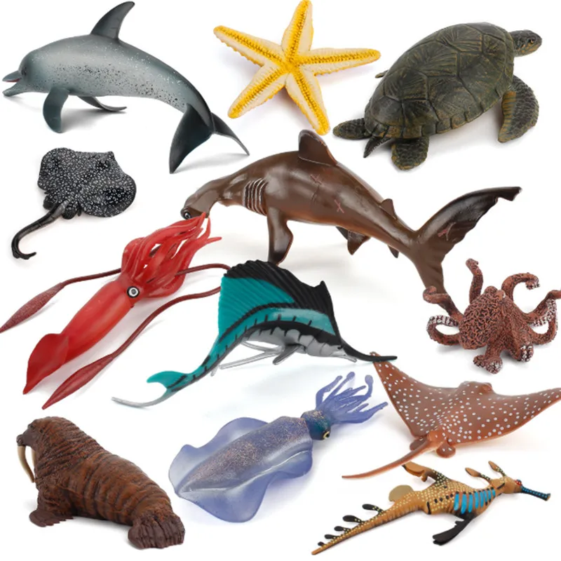 

Simulation Figurines Toy Sea Animals Model Octopus, Seal,Crab Action Figures Ocean Aquarium Fish Miniature Model Kids Toys