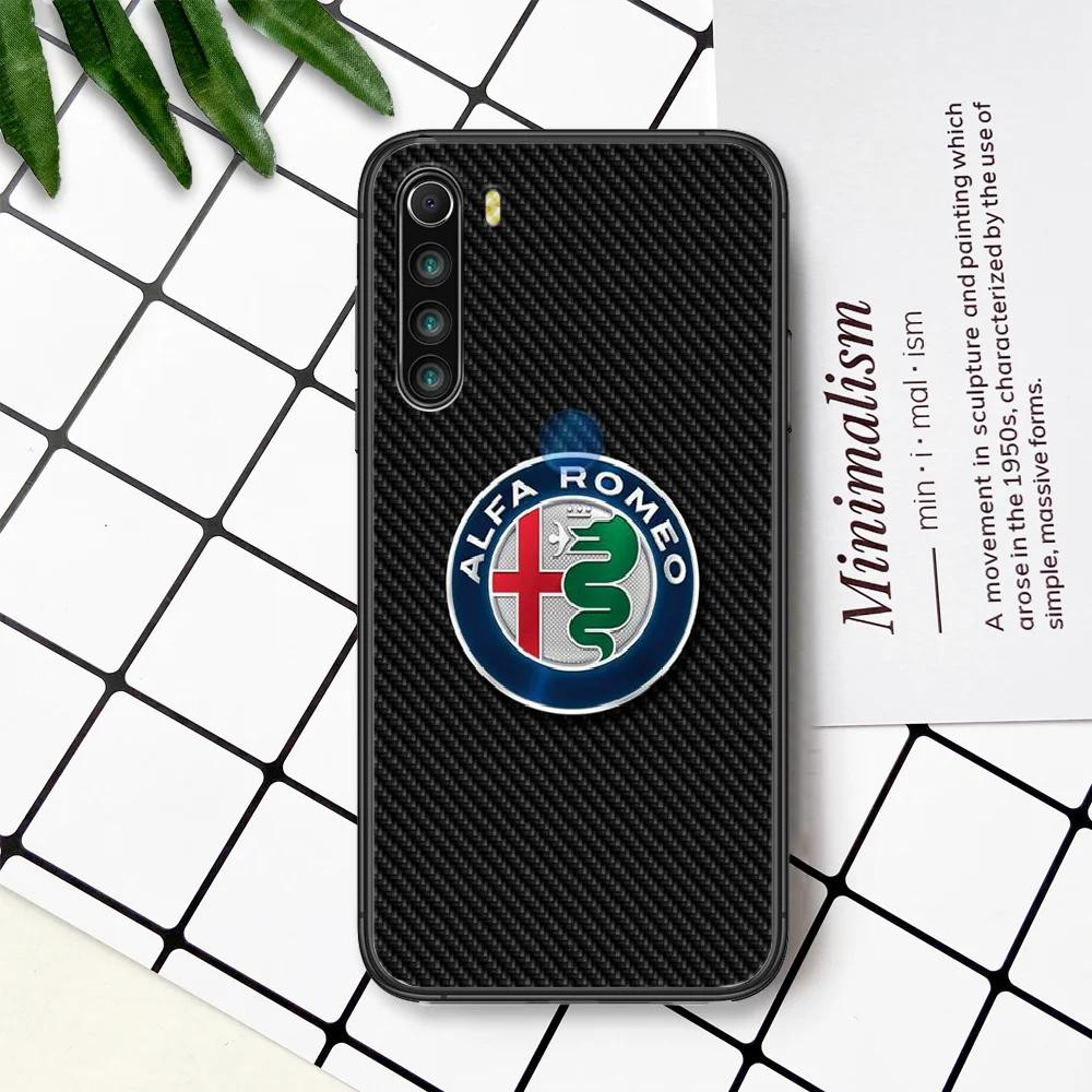 

Alfa Romeo Giulietta Car Logo Phone Case For Xiaomi Redmi Note 7 8 8T 9 9S 4X 7 7A 9A K30 Pro Ultra black Coque Fashion Cover