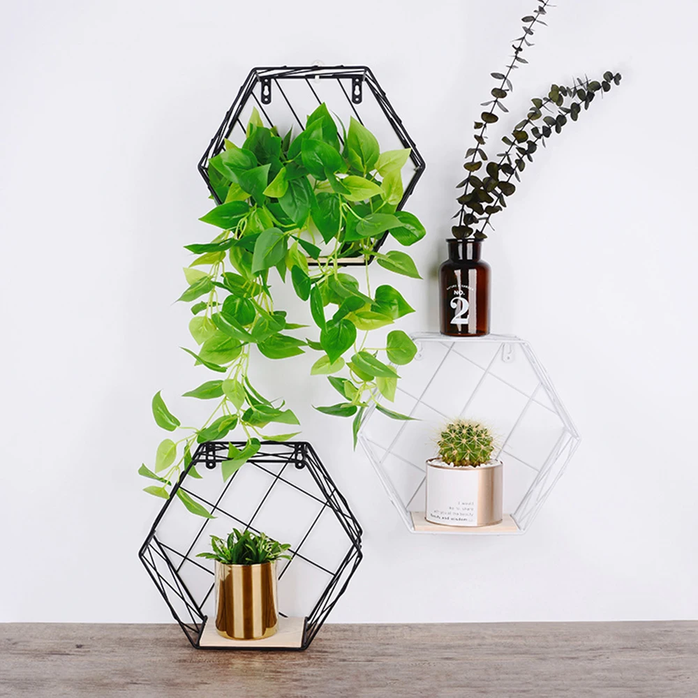 Настенная полка в скандинавском стиле декоративная Цветочная стойка железная