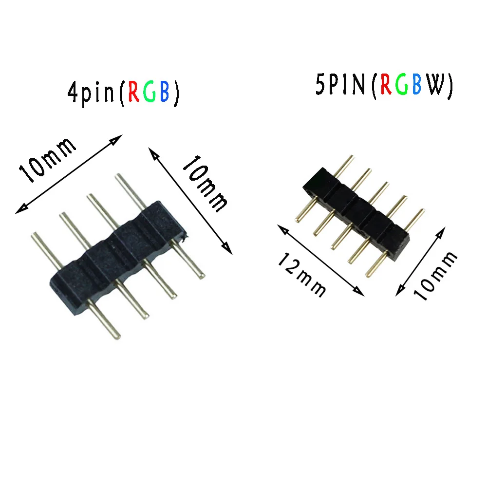 10 шт. 4 Pin коробка передач/5PIN коннектор RGBW адаптер штырь иглы мужского типа для RGB