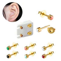 1pair pearl stud earrings sterile helix tragus cartilage ear piercing gun stainless steel for women earing body jewelry gift 16g