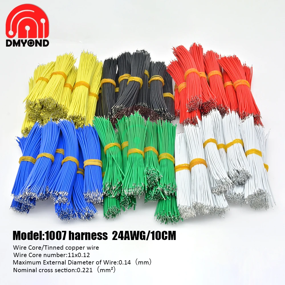 100 шт. 8 см/10 см/15 см/20 см UL1007 провод 24AWG 1 4 мм электронный кабель из ПВХ сертификаты UL