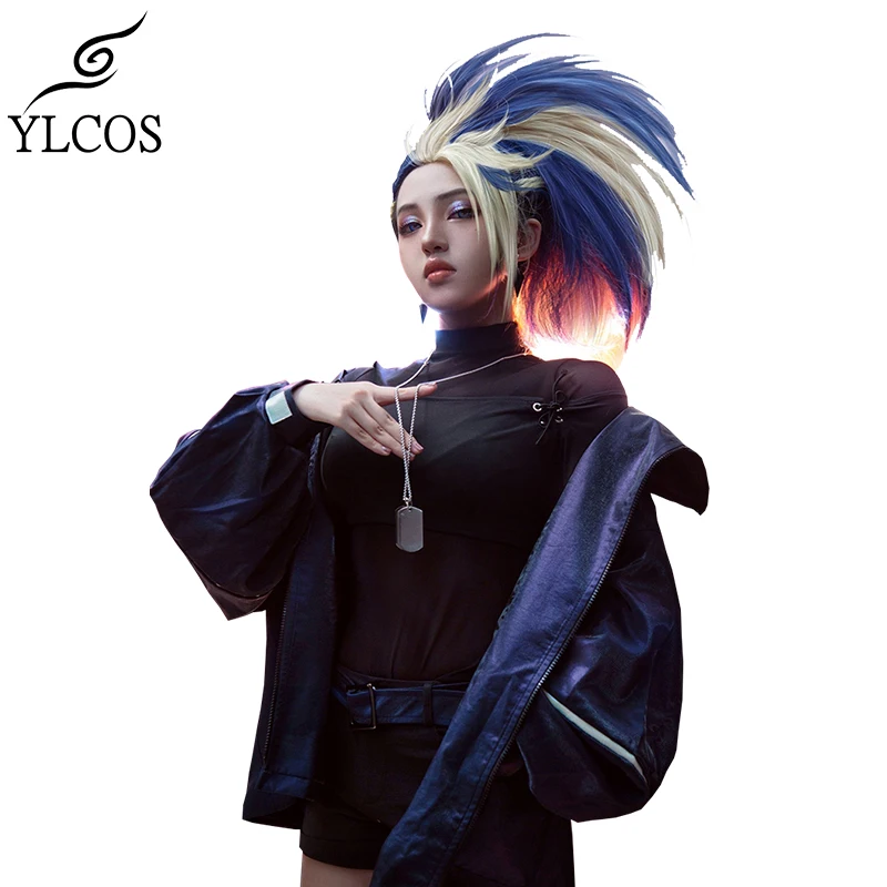 

Новинка LOL кДа в космического аппарата изгой, Assassin Akali черный костюм Косплэй Хэллоуин вечерние полный набор