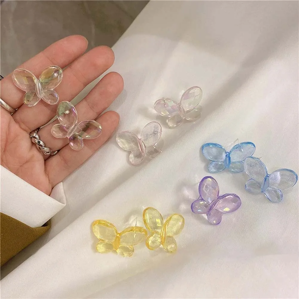 Модные прозрачные акриловые серьги кольца из смолы геометрические неправильной