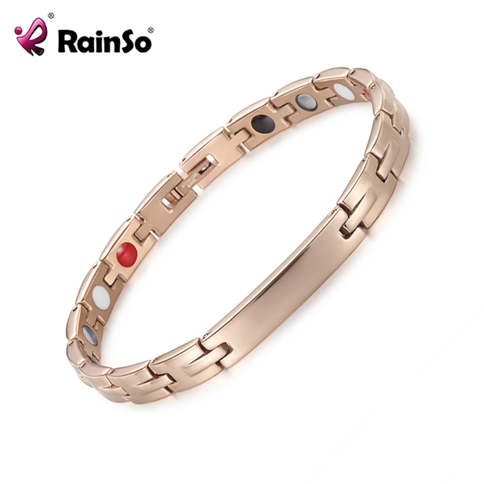 Модные полированные браслеты RainSo для магнитной терапии женщин и мужчин