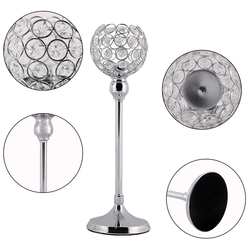 AAAK-набор из двух подсвечников с кристаллами для обеденного стола свадеб и