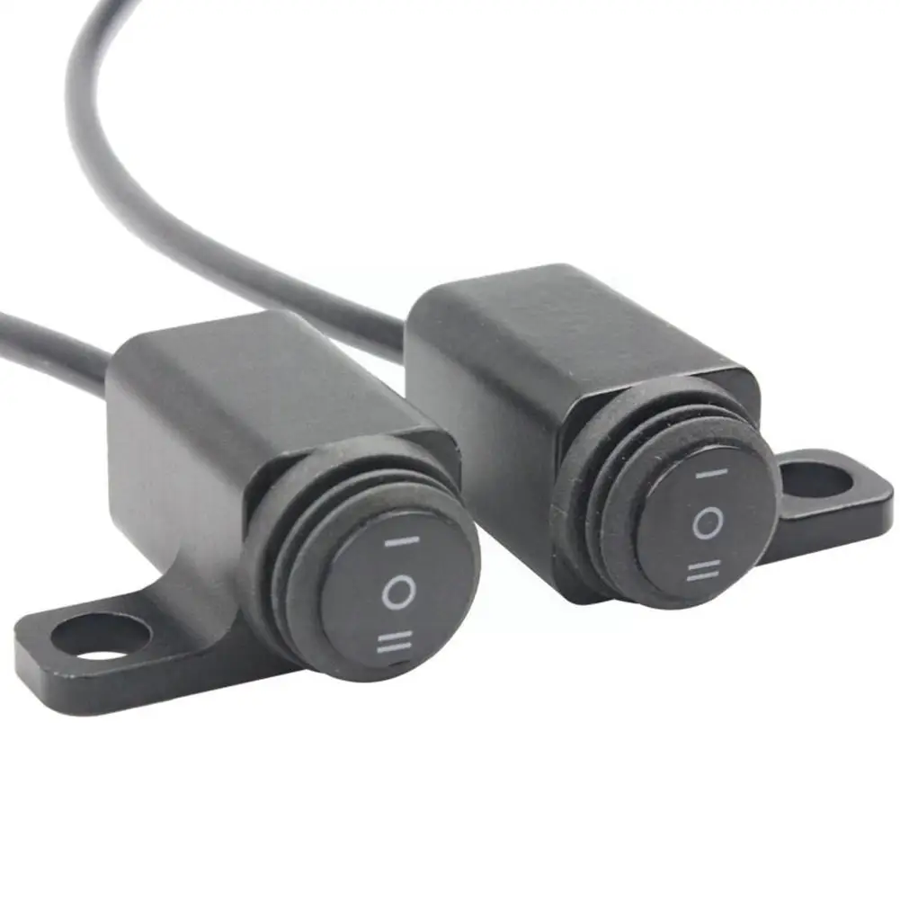 

Universal 12v Motorcycle Switch 10mm Mirror Mount Motorbike Switch Waterproof Fog On-off-on Headlight Button Hazard Lights B6r6