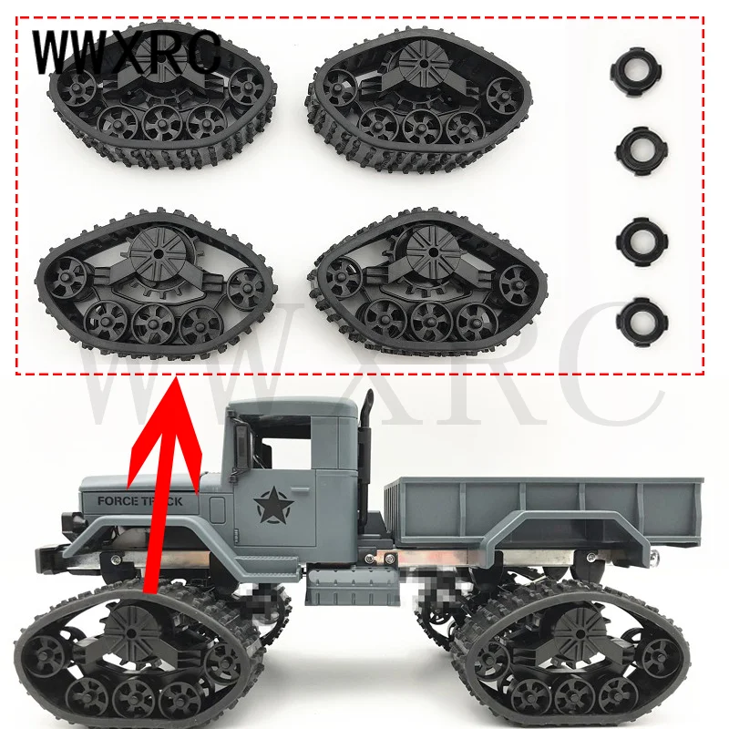 Колесо для зимней гусеницы автомобиля WPL B14 B24 C14 C24 Fayee FY001 FY002 FY003 FY004 1/16, 4 шт.