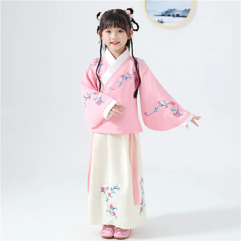 Hanfu/Детский костюм для девочек Костюм в китайском стиле Юбка Тан Утепленный