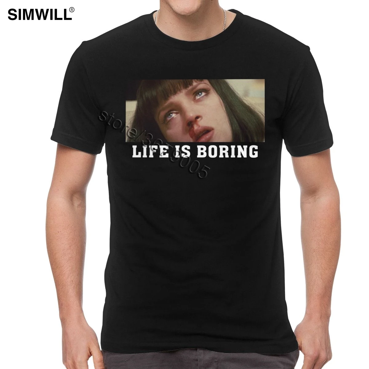 

Мужская летняя футболка из хлопка с надписью Life Is Boring, футболка с коротким рукавом Quentin Tarantino