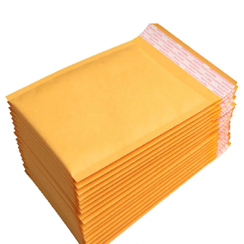 Многоразовый крафт пакет с подкладкой из пузырьков почтовый для рукоделия