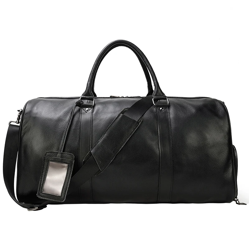 Natural cowhide travel bag waterproof men's leather weekend overnight bag hand luggage men men business men 55cm