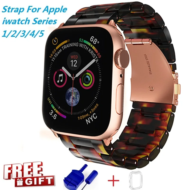 

Resin Watch strap for apple smart watch band 42mm 38mm 44mm 40mm Replacement bracelet for iWatch 5 Series SE 4 3 2 1 WatchBand