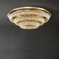 art deco round 3 layer led dimmable silver gold crystal lamparas de techo ceiling lights ceiling light ceiling lamp for foyer