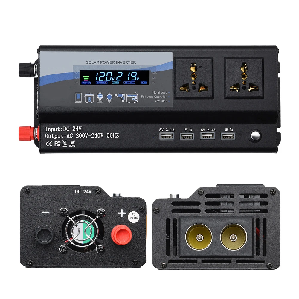 

TiOODRE автомобильный преобразователь Мощность 6000 Вт Инвертор с зарядным устройством DC12V/24V к переменному току 220V с красочными окружающей сред...