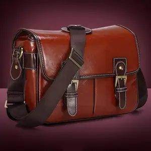 luxury pu leather camera bag leather single waterproof bags shoulder inner retro fashion camera dslr bag messenger s9v4 free global shipping