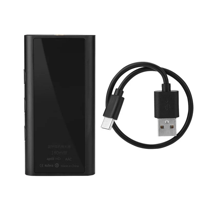 Черный Портативный Bluetooth 5,0 усилитель для наушников CSR8675 24bit HiFi аудио усилитель хорошее качество звука крепкий и красивый - Цвет: Черный