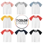 Детские топы, хлопковая футболка с короткими рукавами для маленьких мальчиков футболки для девочек, детская повседневная одежда ярких цветов Новое поступление 2021 года