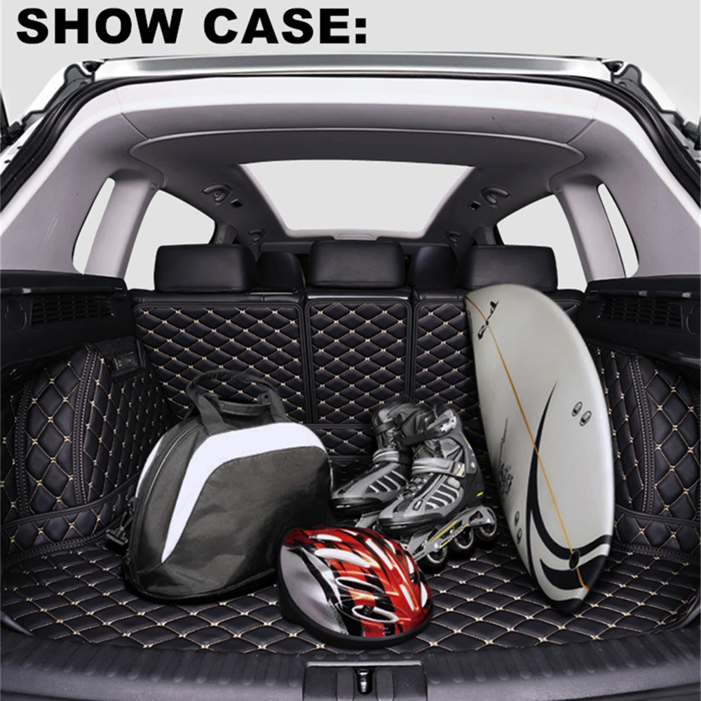 

SJ Custom Fit Full Set Waterproof Car Trunk Mat AUTO Parts Tail Boot Tray Liner Cargo Rear Pad Cover For BMW X5 5Seats 2008-2020