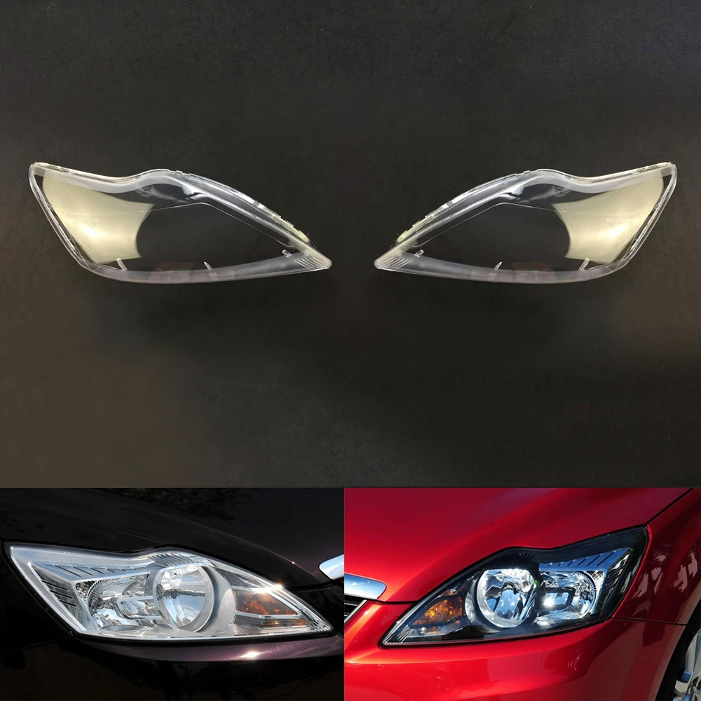 A Pair Для Ford Focus 2009 2010 2011 Автомобильная фара с прозрачными линзами чехол Авто прозрачный абажур фара крышка фары - Цвет: A Pair