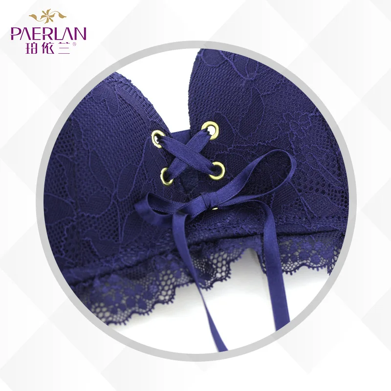

PAERLAN New 1/2 Half Cup Small Chest Push Up Strap Pull B Underwear Female Elegant Wedding Dress Lace Wire Free Bra