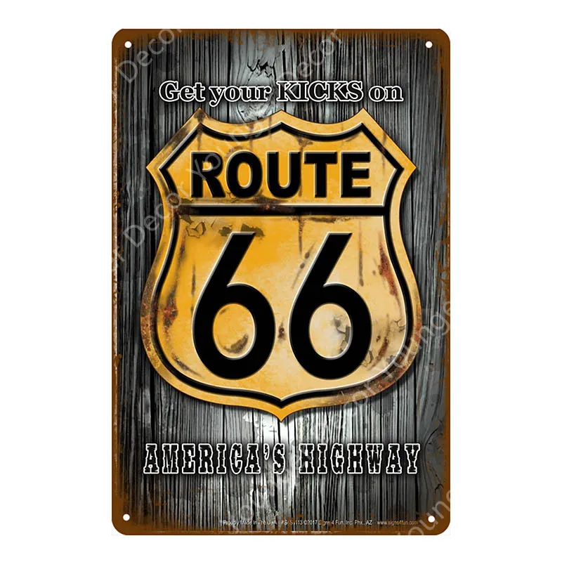 YD7773EI Винтаж US Route 66 металлические знаки американская дорога автомобиль мотоциклы тарелка настенный плакат Паб Бар Клуб домашний декор гараж украшение YI-024 - Цвет: YD7773EI
