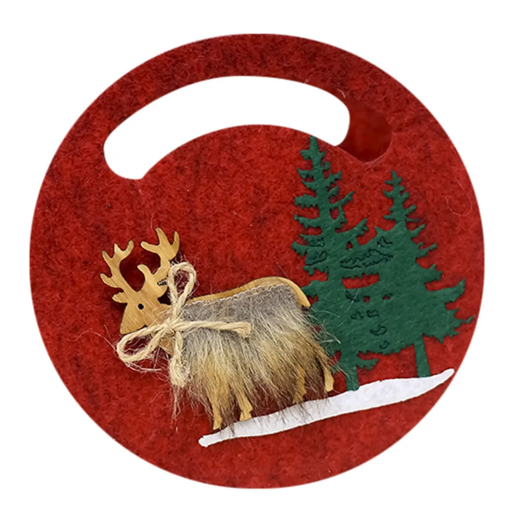 Рождественская фетровая сумка для конфет портативный фетровый подарок стильный
