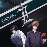 anime death note double l yagami necklace lawliet kira pendant necklace for women men jewelry