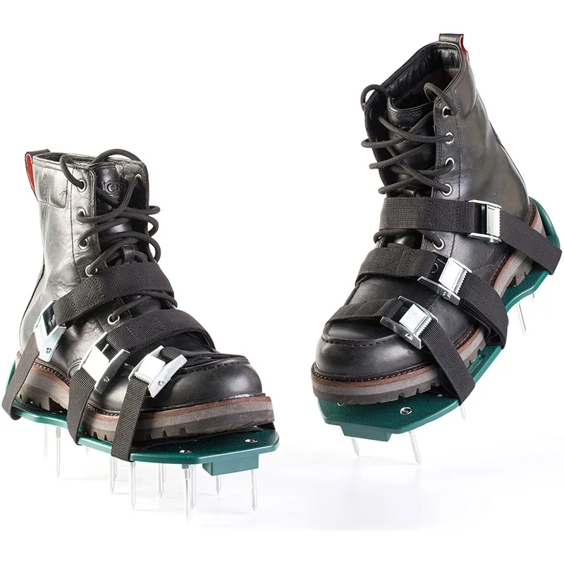 1 Pair Lawn Aerator Spikes Shoes Spiked Sandals with Adjustable Straps Universal Size for Boots Grass Cultivator | Инструменты