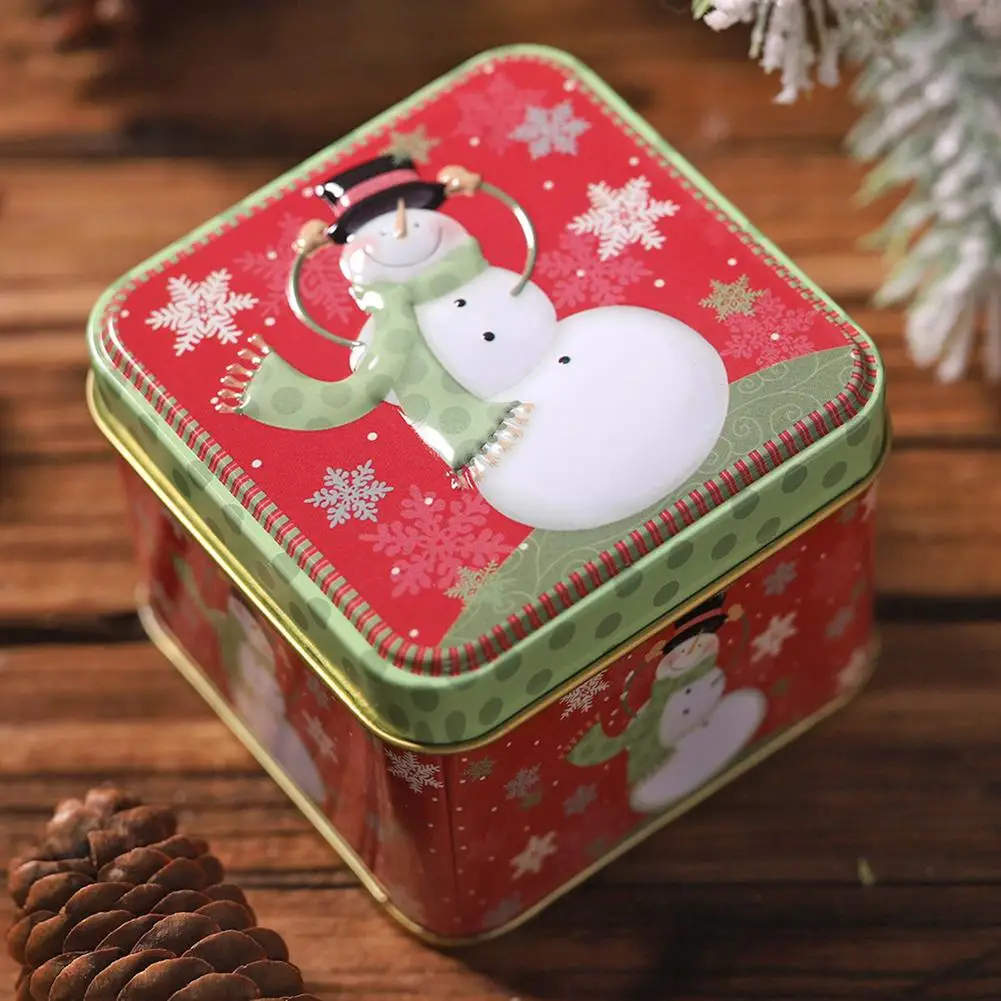 Счастливое Рождество конфеты банки Санта Клаус Милу олень Снеговик Железный