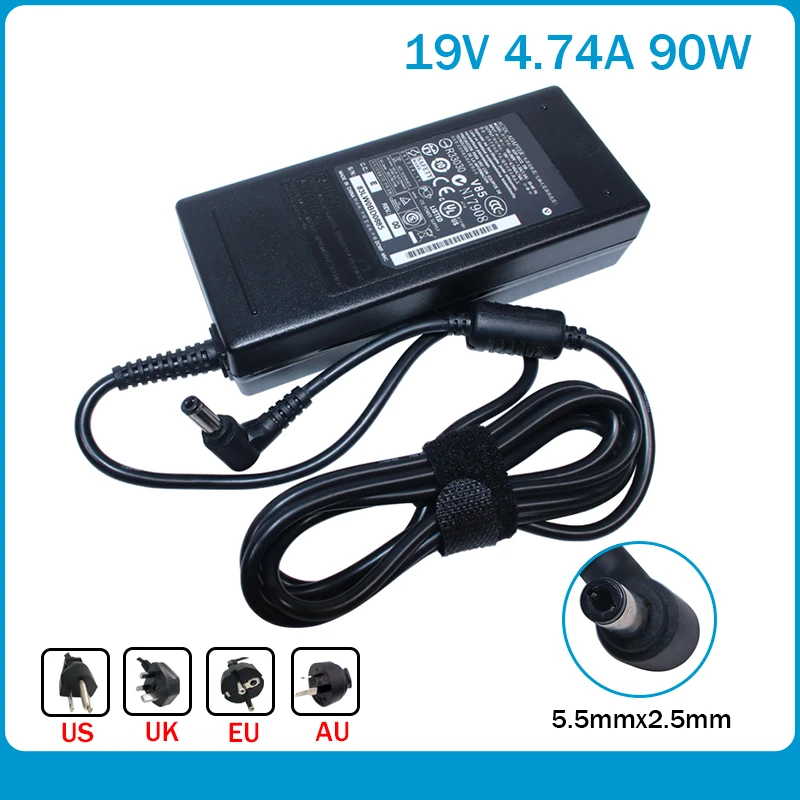 

19V 4.74A 5.5*2.5mm 90W For ASUS AC Adapter Power Supply Laptop Charger ADP-90AB ADP-90CD DB A46C M50 X43B S5 W7 F25
